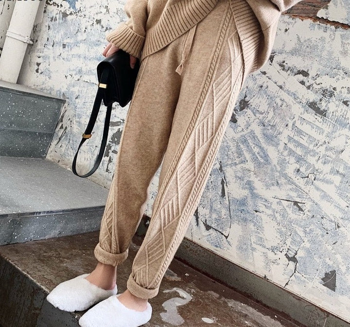 CityKnit Warme Kabelgebreide Broek Dames