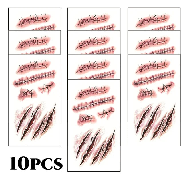 Fake Scab BodiModi 3D Realistic Scar Temporary Tattoos