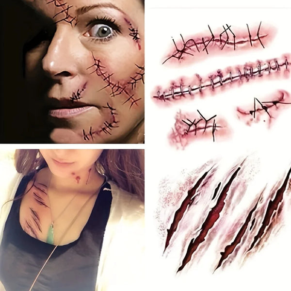 Tatuaggi temporanei realistici 3D con cicatrici di BodiModi