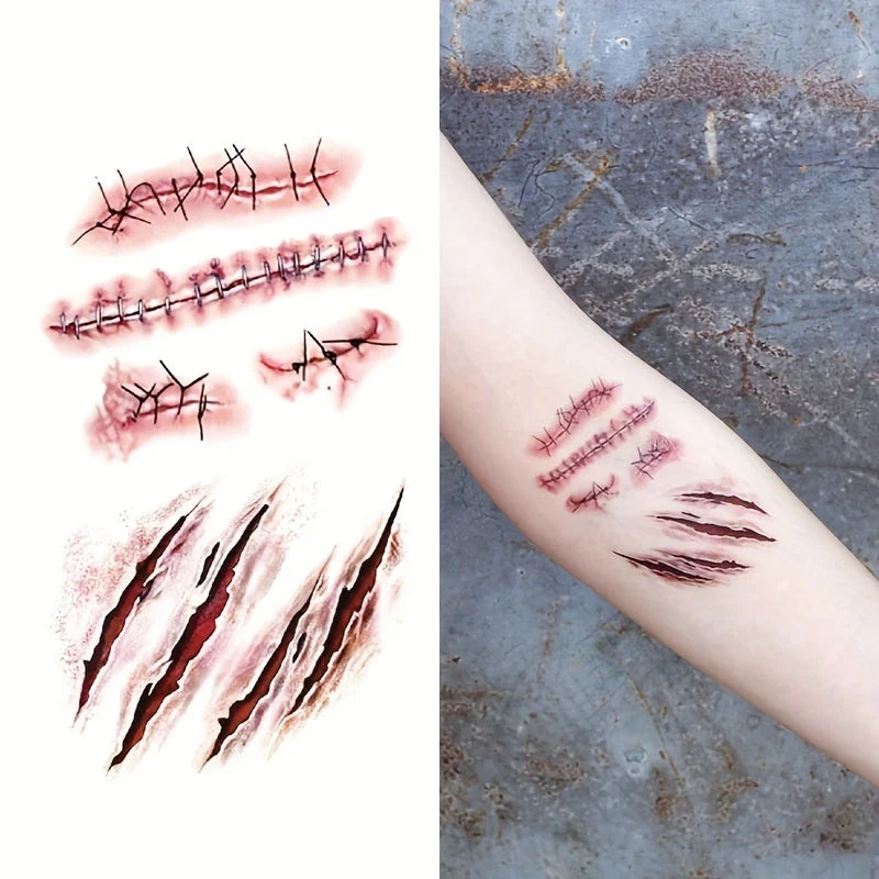 BodiModi 3D Realistic Scar Temporary Tattoos