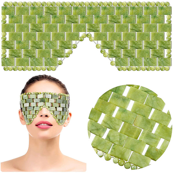 Jade Eye Mask Reusable 100% Natural Green Facial Stone Mask for Hot & Cold Anti-Aging Therapy