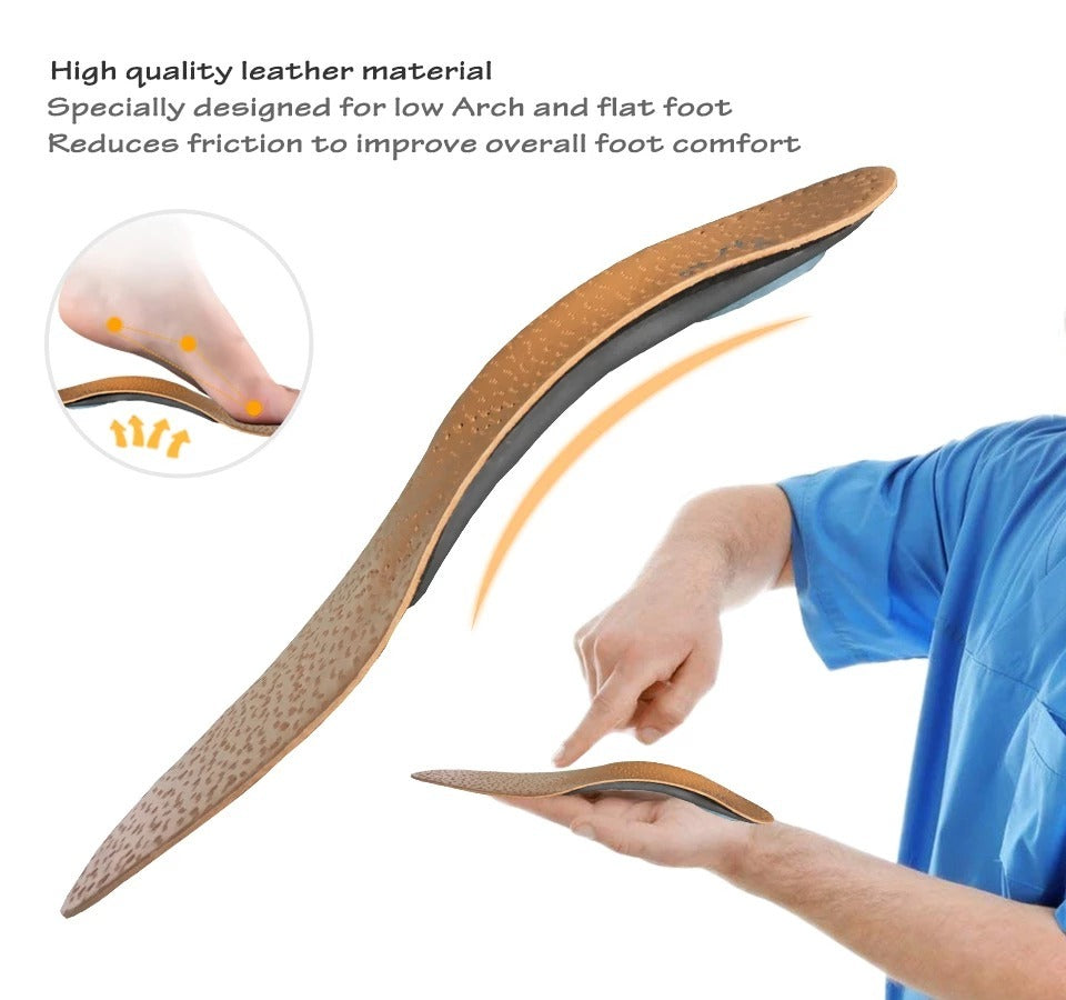 BodiModi EcoSole Orthopedic Leather Insoles - Ultimate Comfort for Every Step