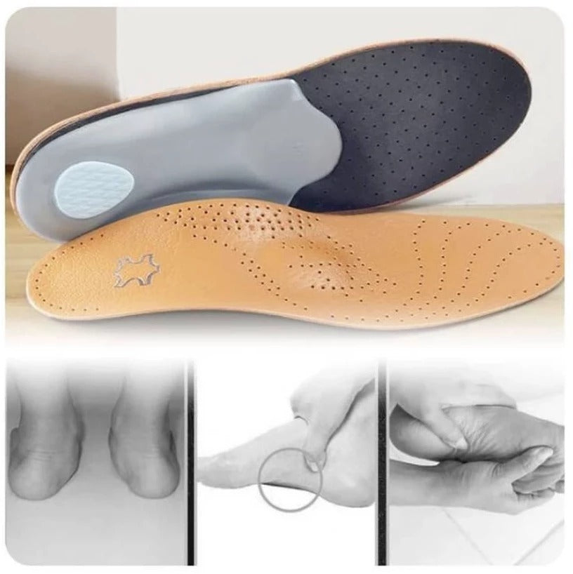 BodiModi EcoSole Orthopedic Leather Insoles - Ultimate Comfort for Every Step