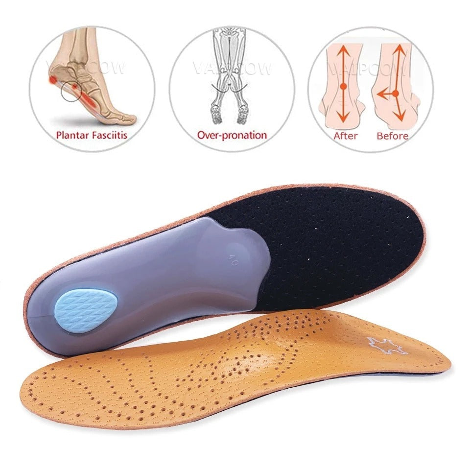 BodiModi EcoSole Orthopedic Leather Insoles - Ultimate Comfort for Every Step