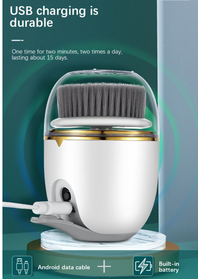 Waterproof Facial Cleansing Brush – Soft Spin Exfoliator Tool
