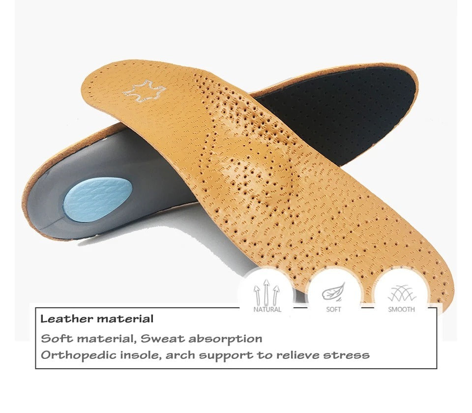 BodiModi EcoSole Orthopedic Leather Insoles - Ultimate Comfort for Every Step