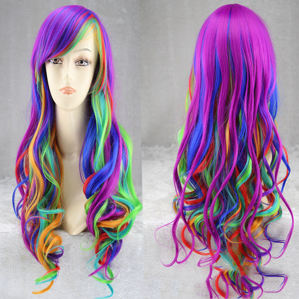 Parrucca arcobaleno colorata