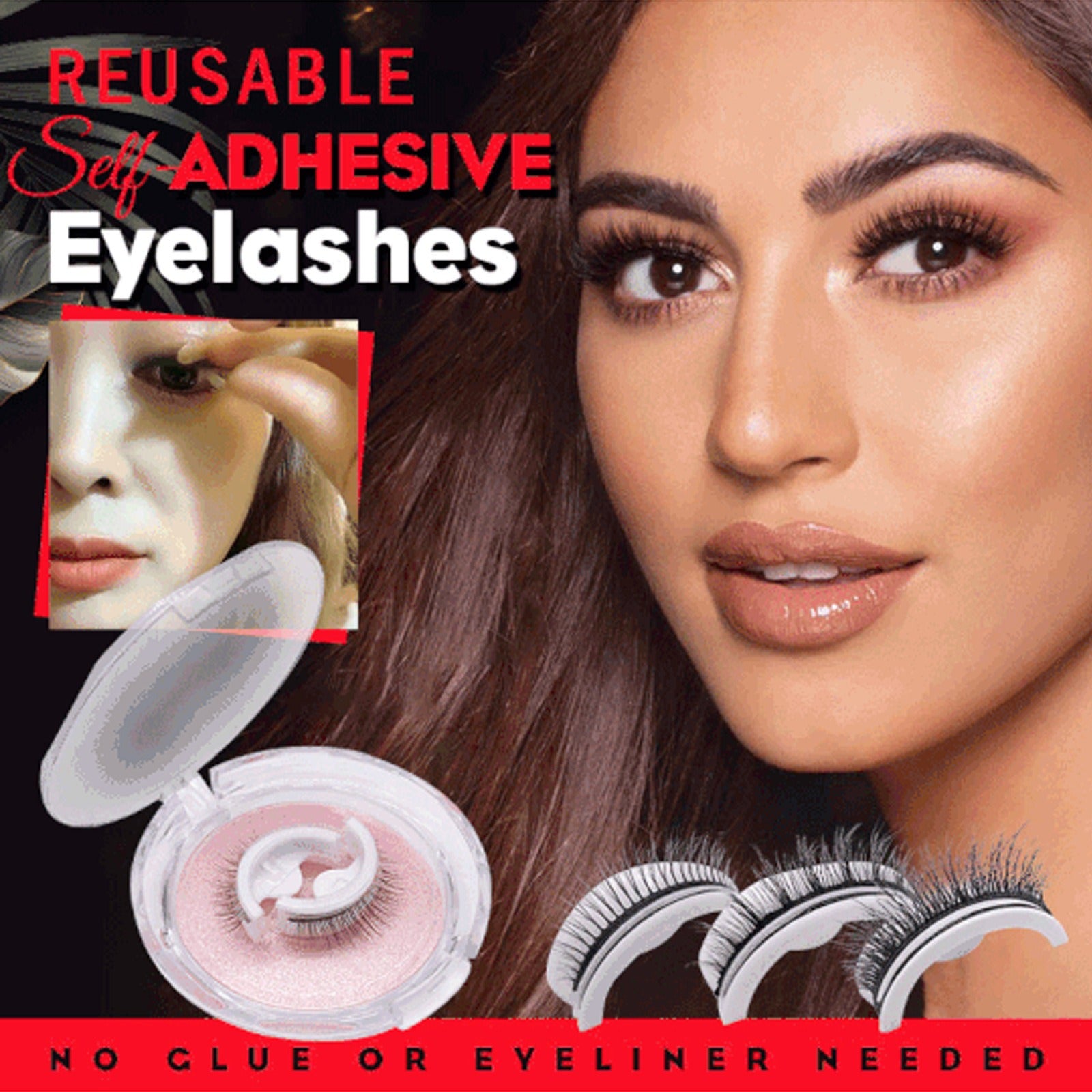 Self-Adhesive Mink Lashes – Reusable 3D Silk Eyelashes