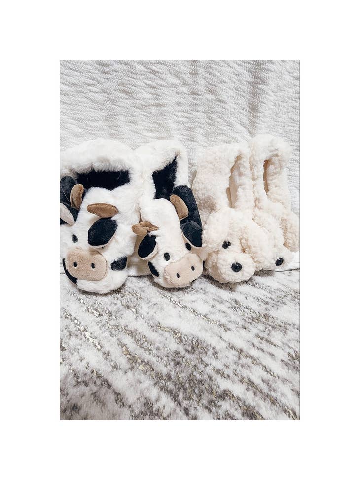 Adorable Animal Cartoon Eyes Indoor Furry Slippers - Cozy & Cute!