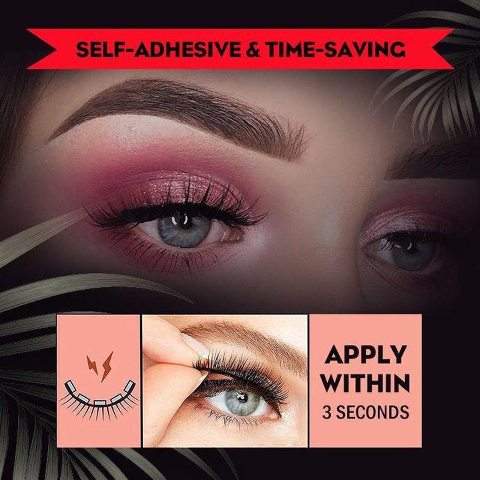 Self-Adhesive Mink Lashes – Reusable 3D Silk Eyelashes
