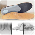 BodiModi EcoSole orthopedic leather insole — cowhide leather texture detail