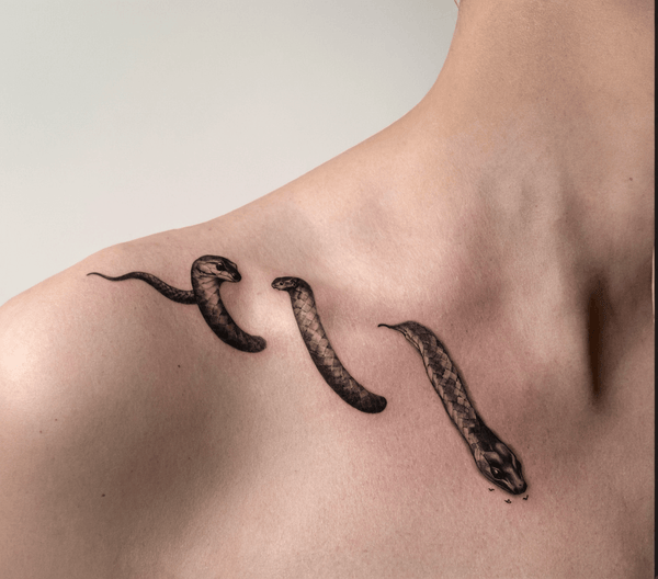 Tatuaggio sulla clavicola del serpente: artistico, impermeabile e duraturo
