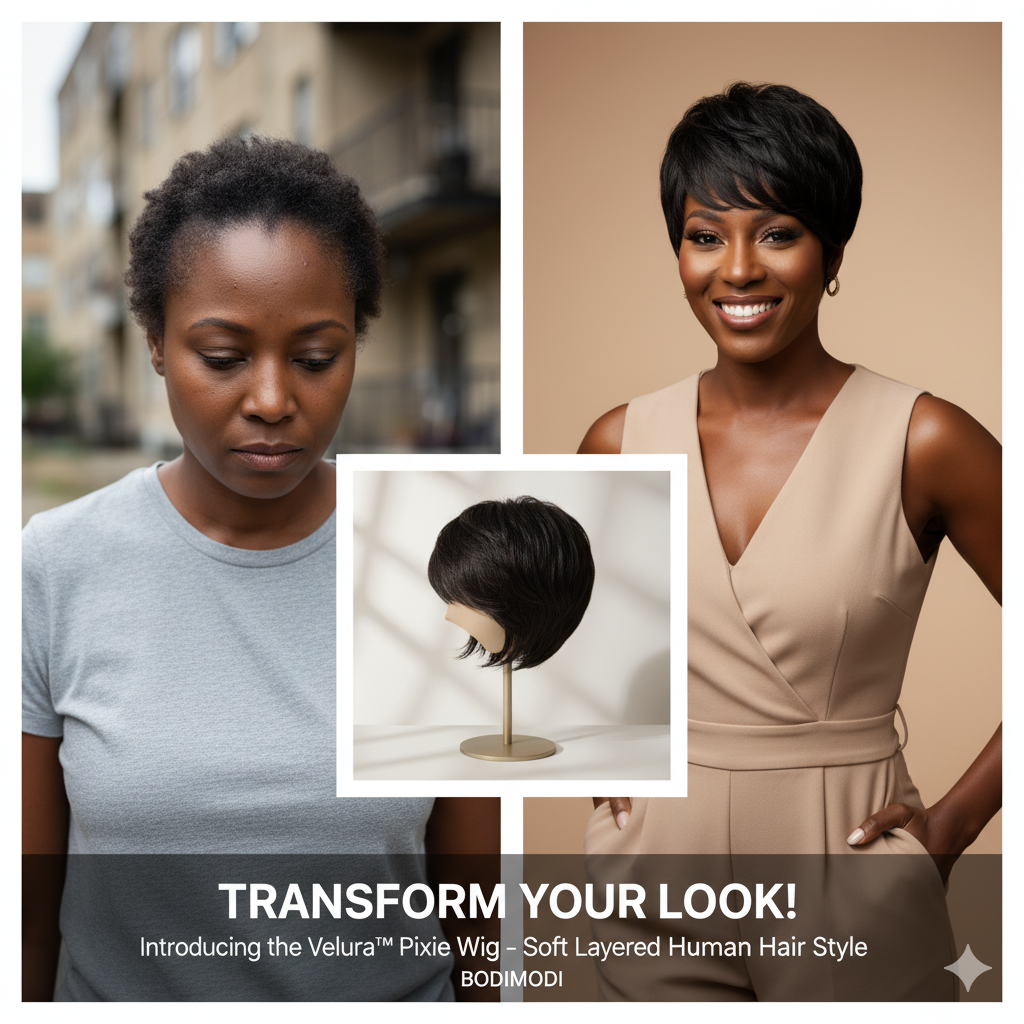 Velura™ Pixie Wig – Soft Layered Human Hair Style