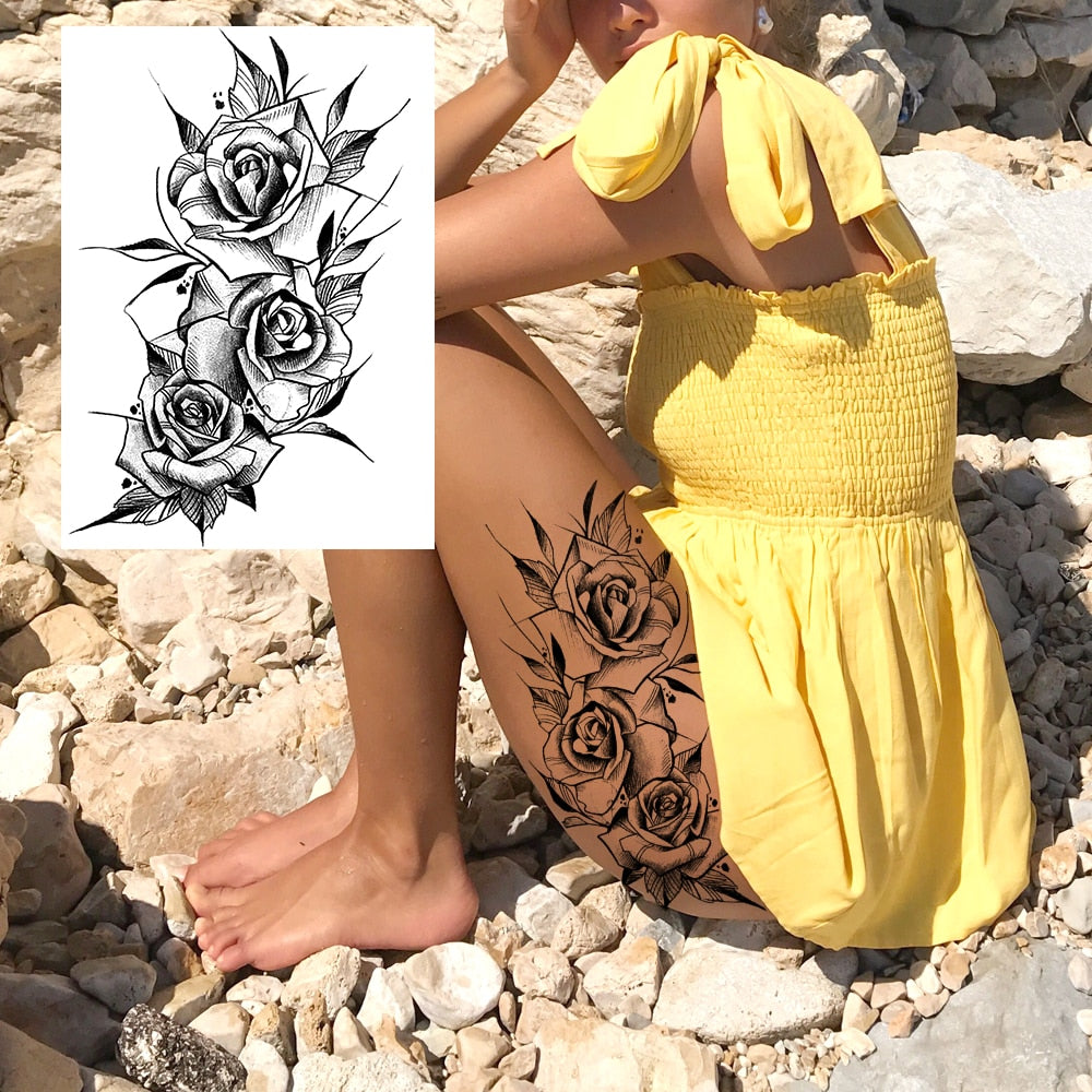 Sexy Flower Temporary Tattoo