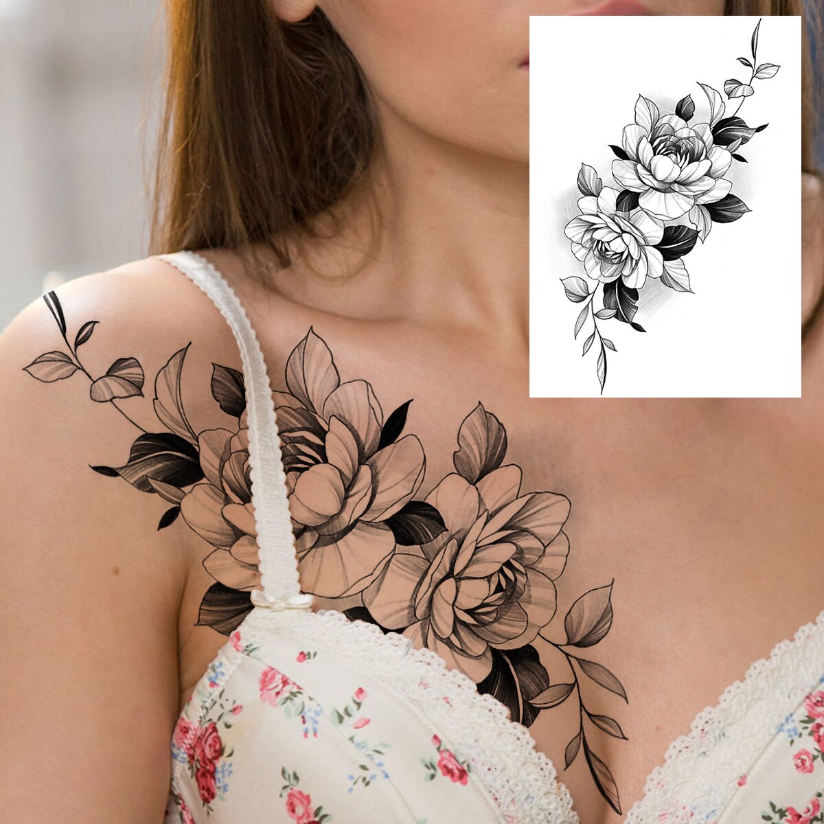 Sexy Flower Temporary Tattoo