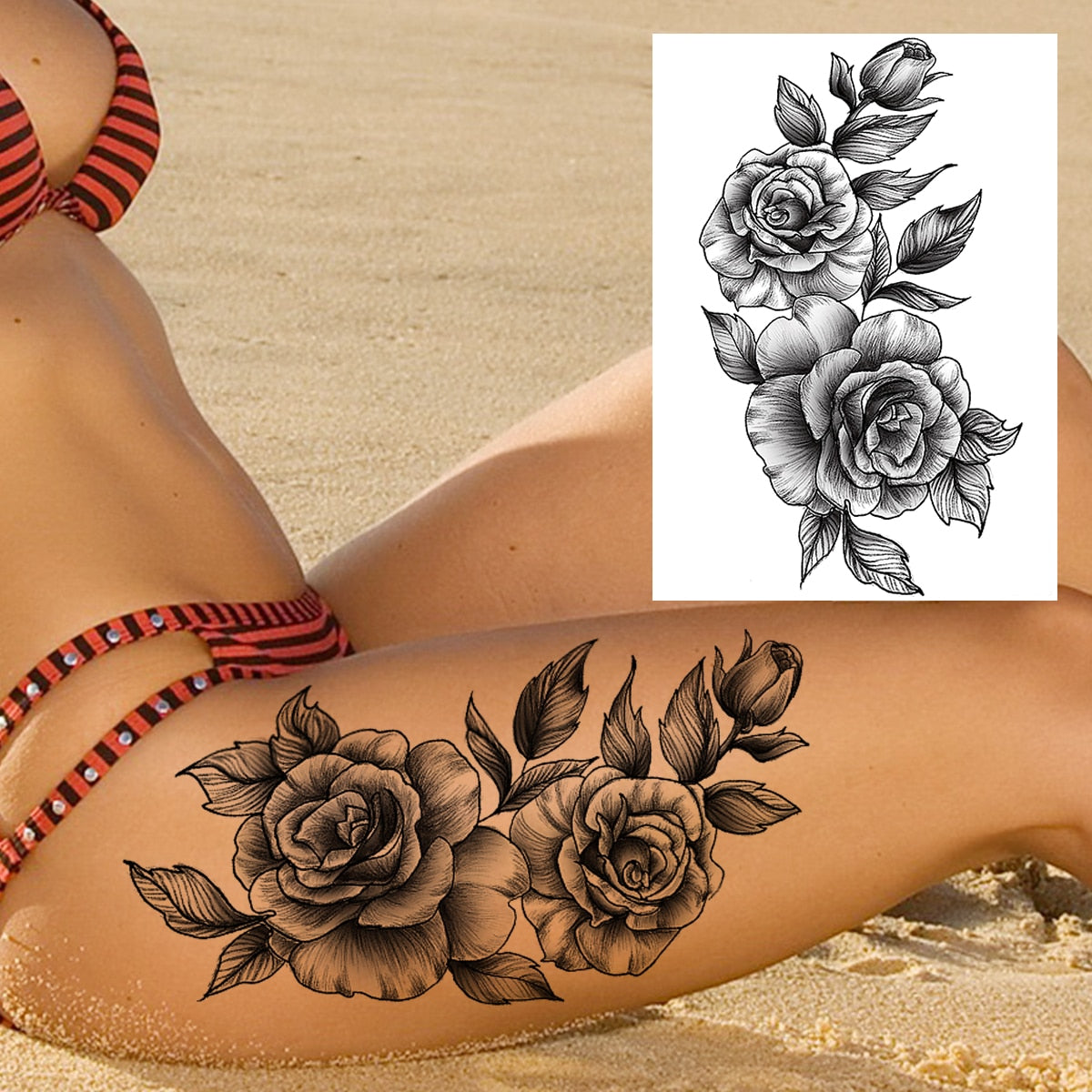 Sexy Flower Temporary Tattoo