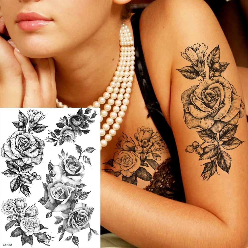 Sexy Flower Temporary Tattoo