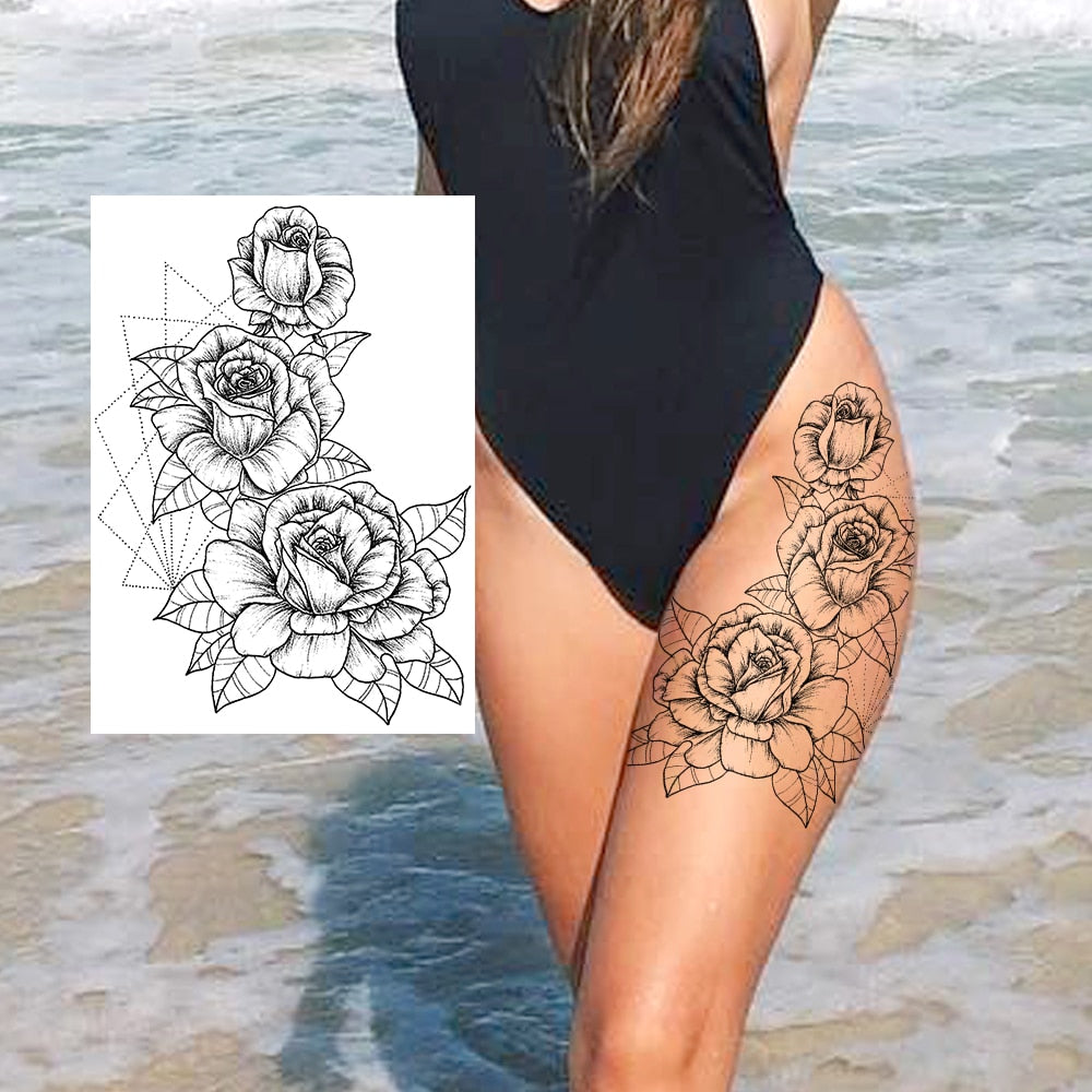 Sexy Flower Temporary Tattoo