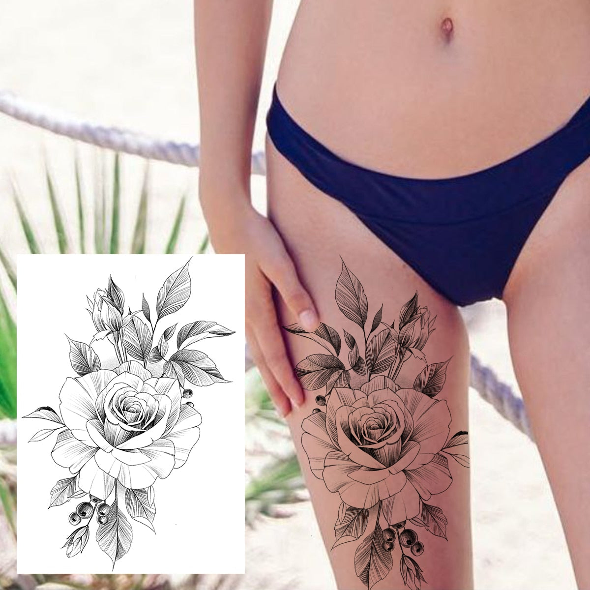 Sexy Flower Temporary Tattoo