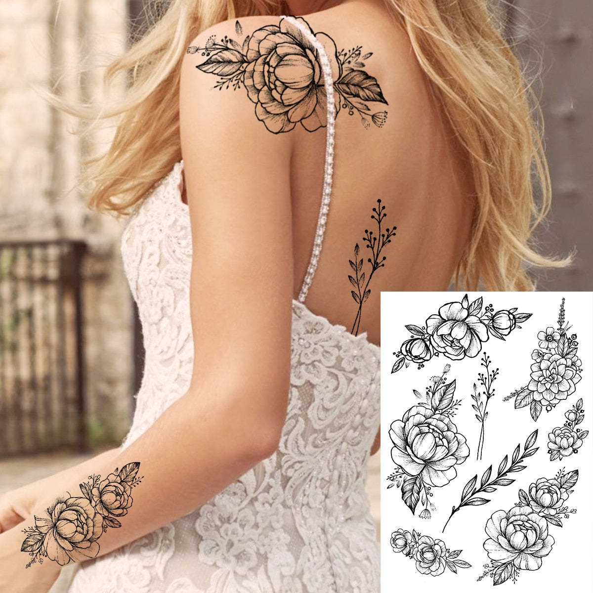 Sexy Flower Temporary Tattoo