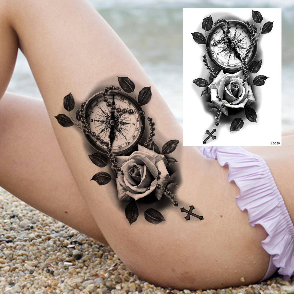 Sexy Flower Temporary Tattoo