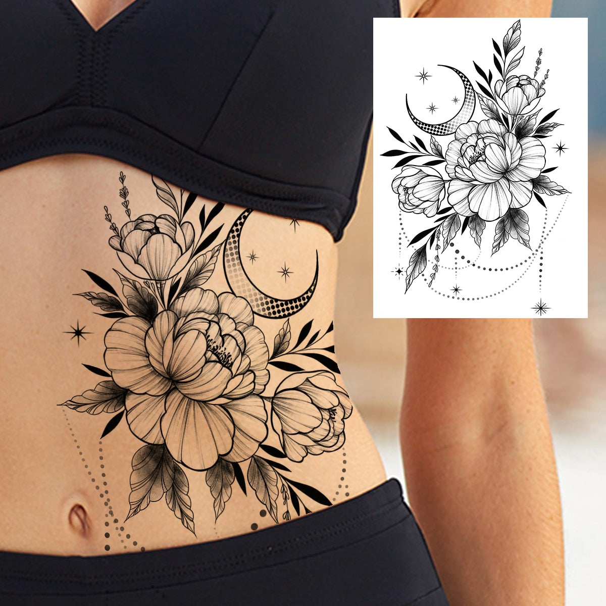 Sexy Flower Temporary Tattoo