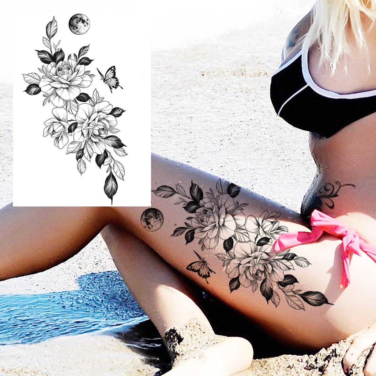 Sexy Flower Temporary Tattoo