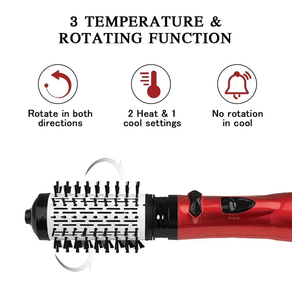 TravelPro 3-in-1 Rotating Hair Dryer Brush - Blow Dryer, Curler, and Straightener