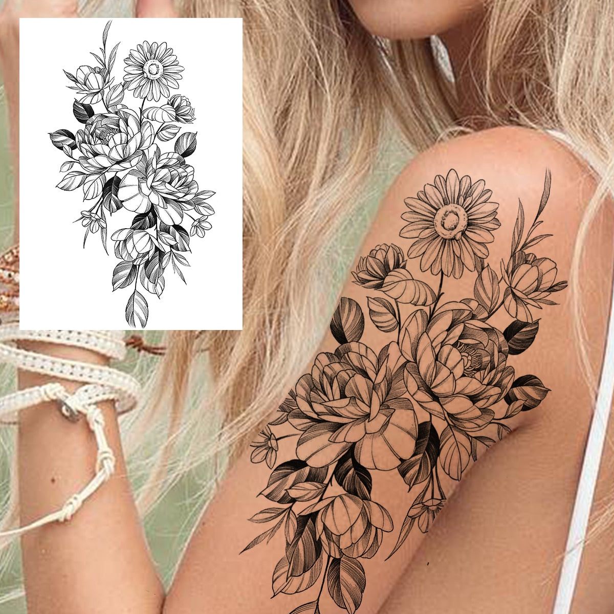 Sexy Flower Temporary Tattoo