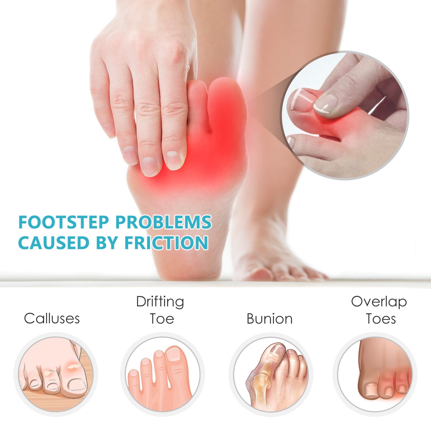 FLEXOSPLIT® 3 Type Soft Elastic Toe Separator Silicone Orthopedic, Spacers Bunion Relief Foot Care