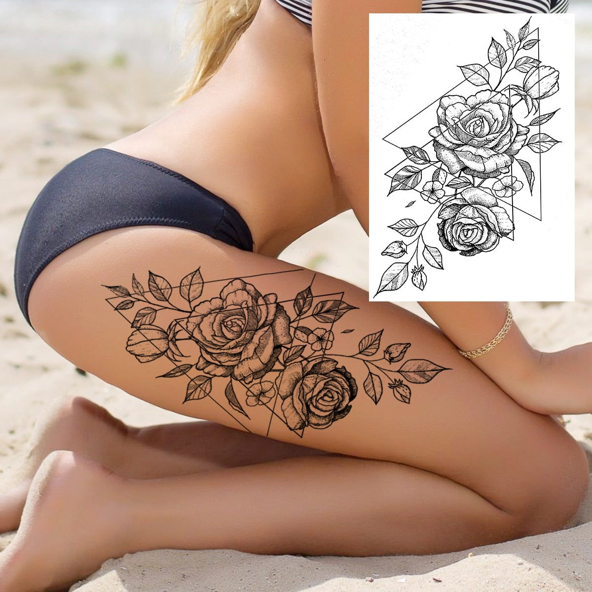 Sexy Flower Temporary Tattoo