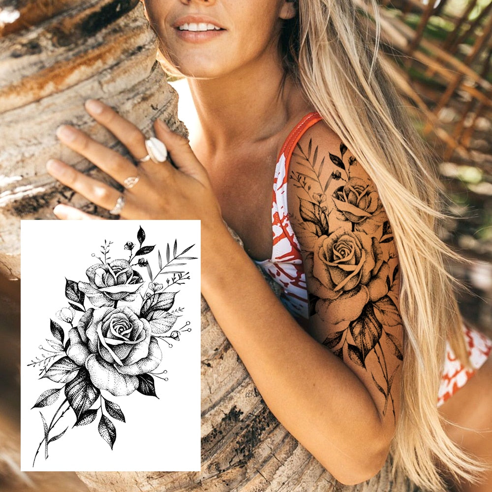 Sexy Flower Temporary Tattoo