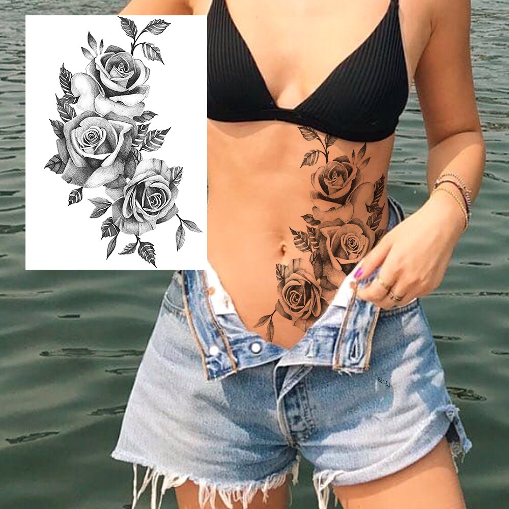 Sexy Flower Temporary Tattoo