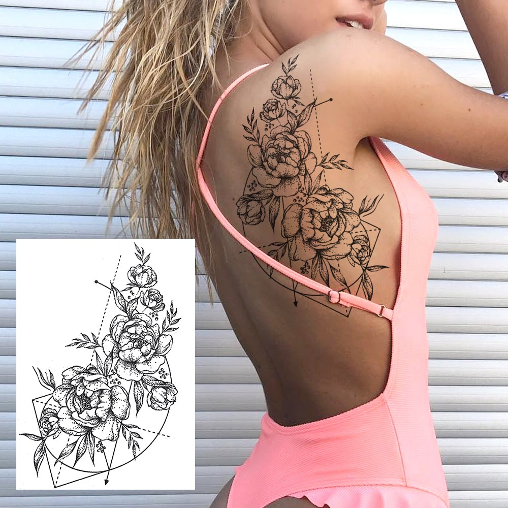 Sexy Flower Temporary Tattoo