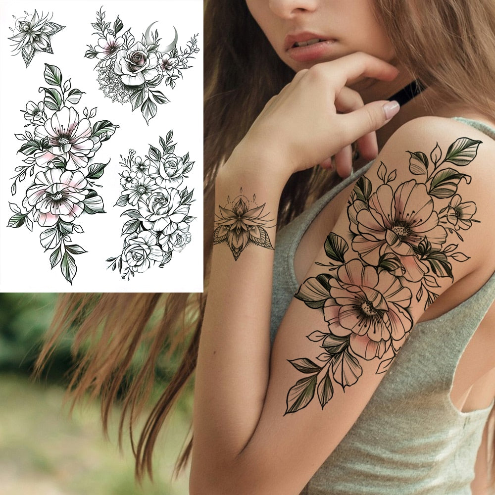 Sexy Flower Temporary Tattoo