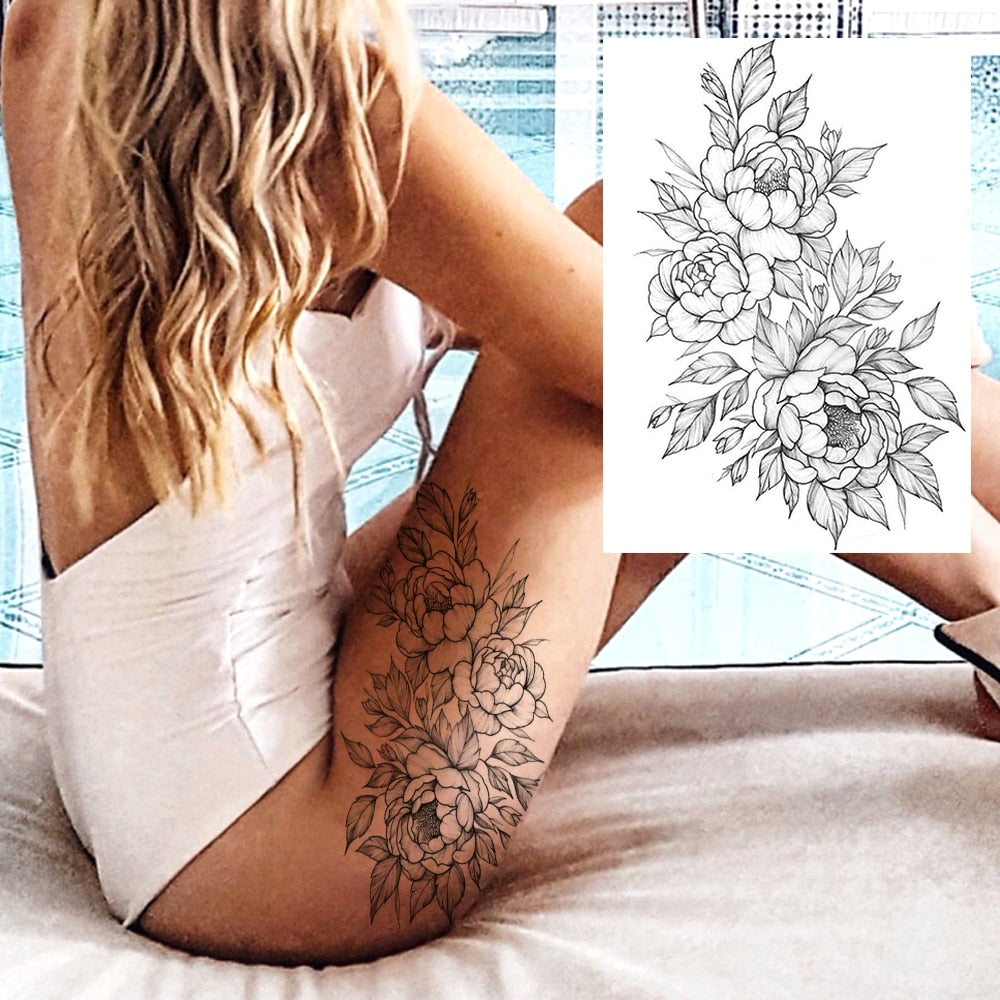 Sexy Flower Temporary Tattoo