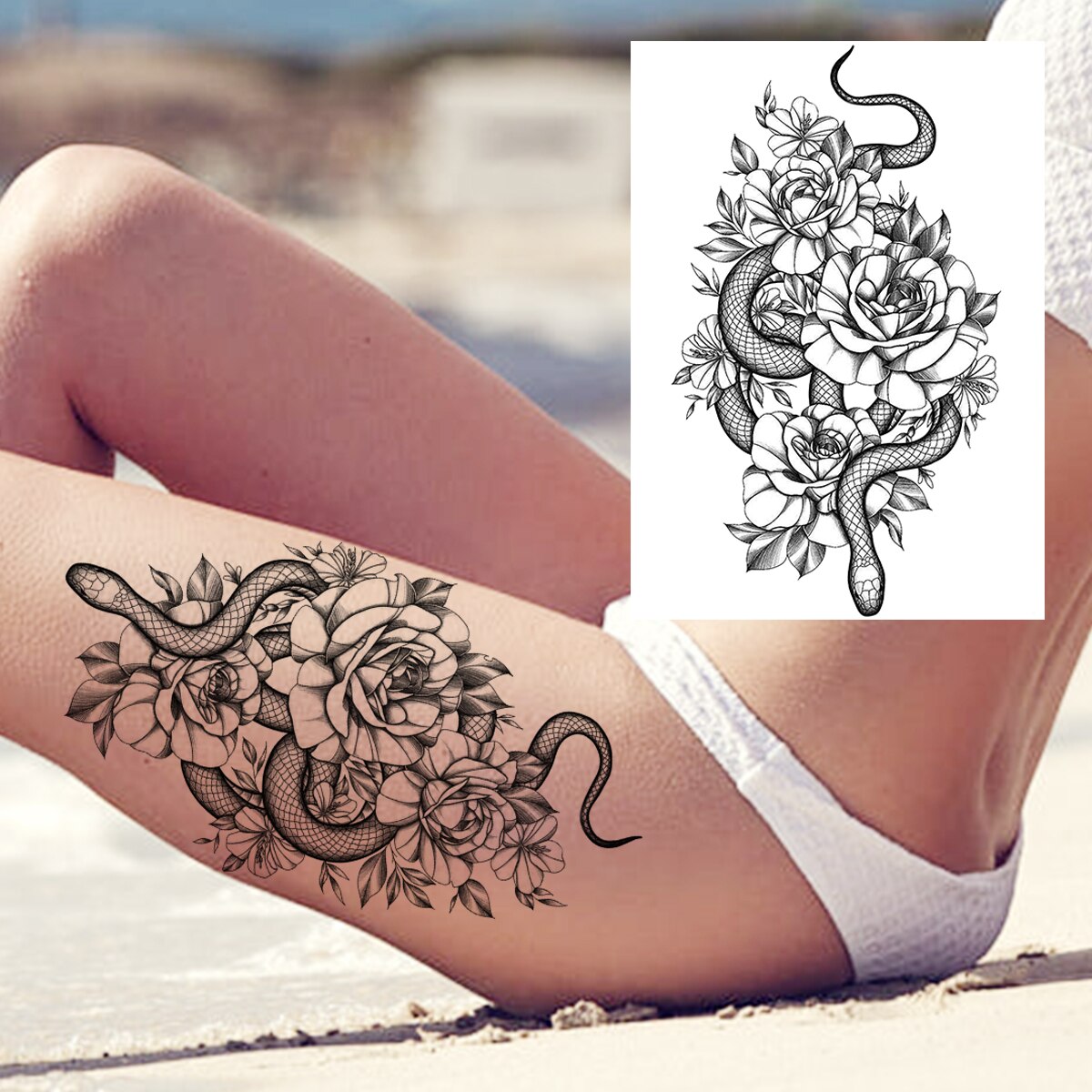 Sexy Flower Temporary Tattoo