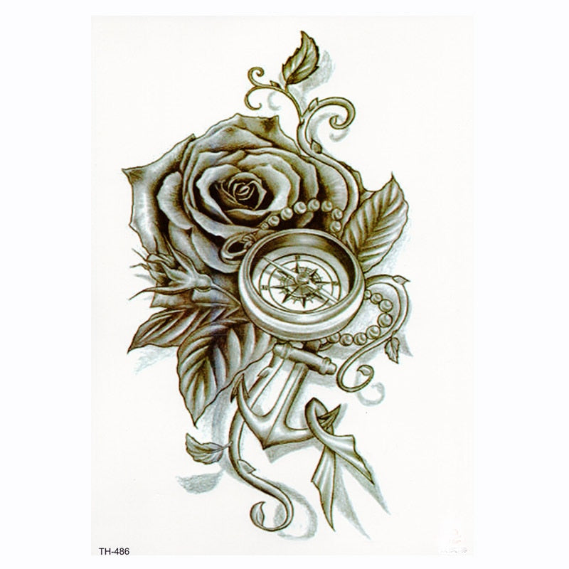 FlowerMark™ Lotus Rose Temporary Tattoo set