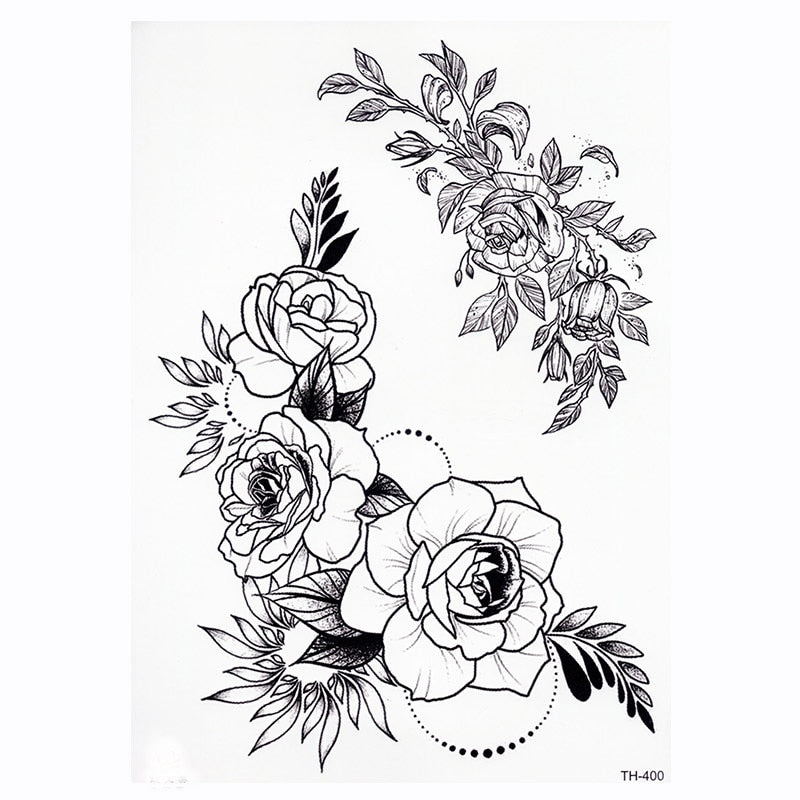 FlowerMark™ Lotus Rose Temporary Tattoo set