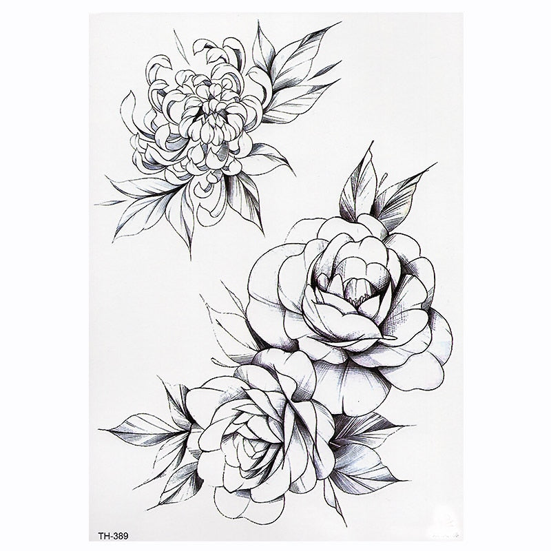 FlowerMark™ Lotus Rose Temporary Tattoo set