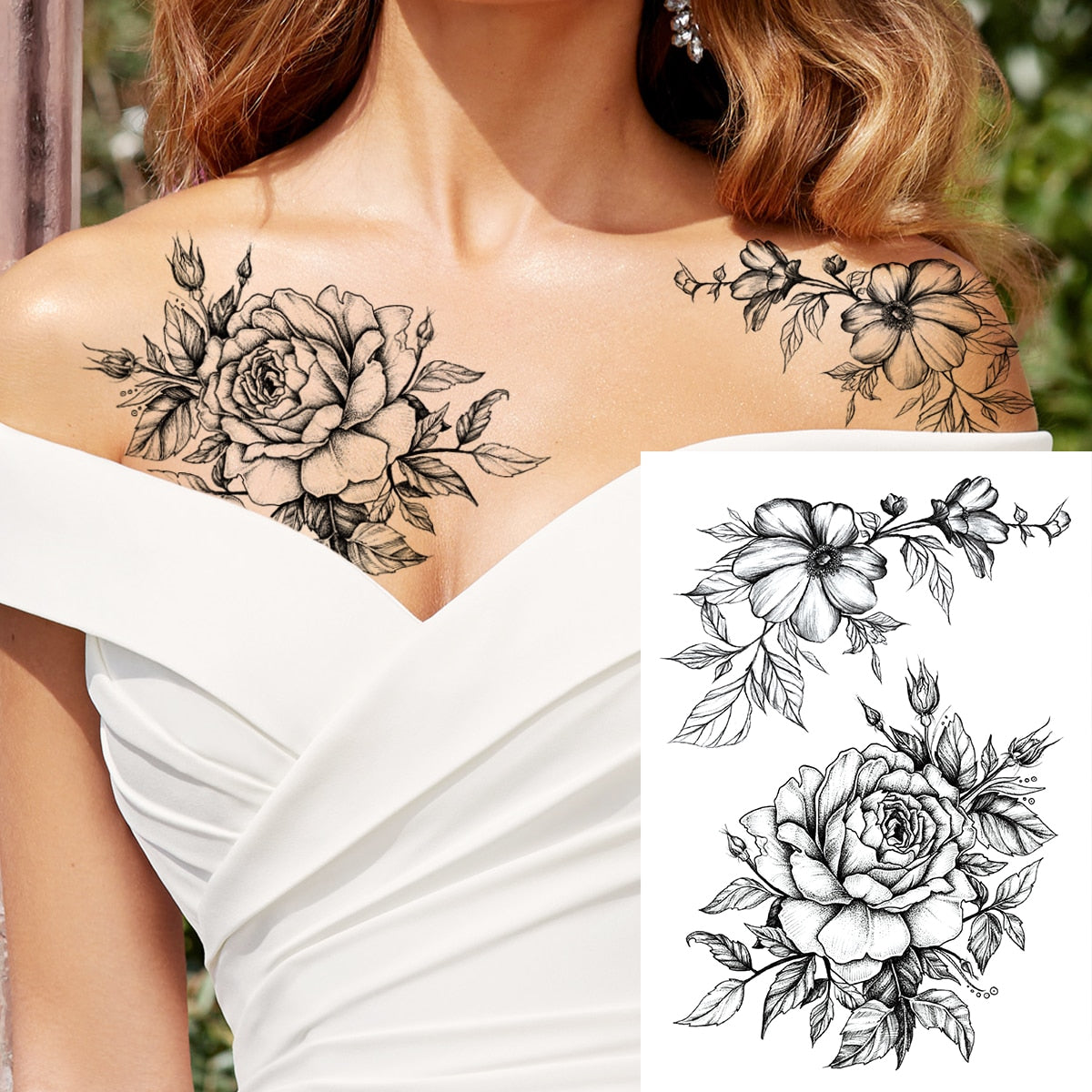 Sexy Flower Temporary Tattoo