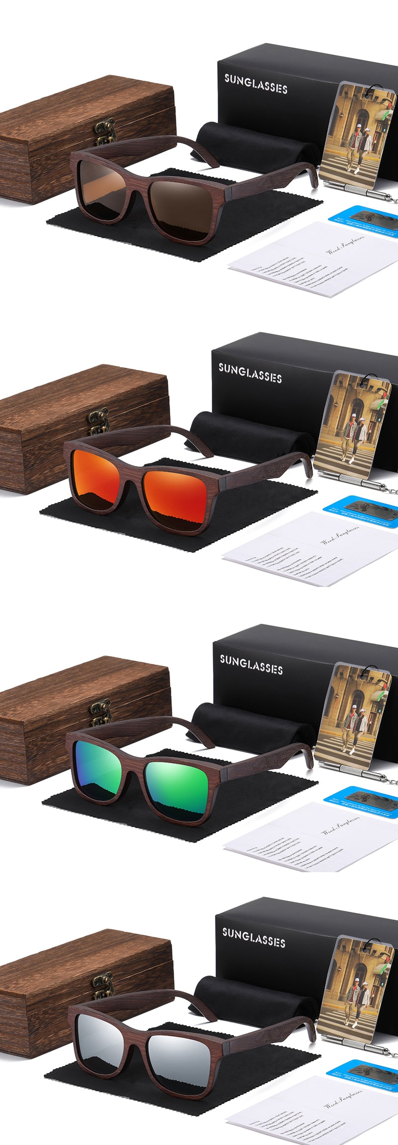 Natural Bamboo Wooden Sunglasses