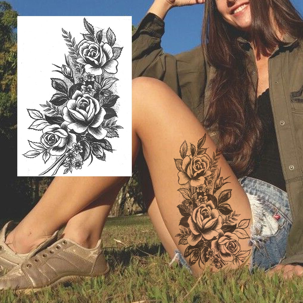 Sexy Flower Temporary Tattoo