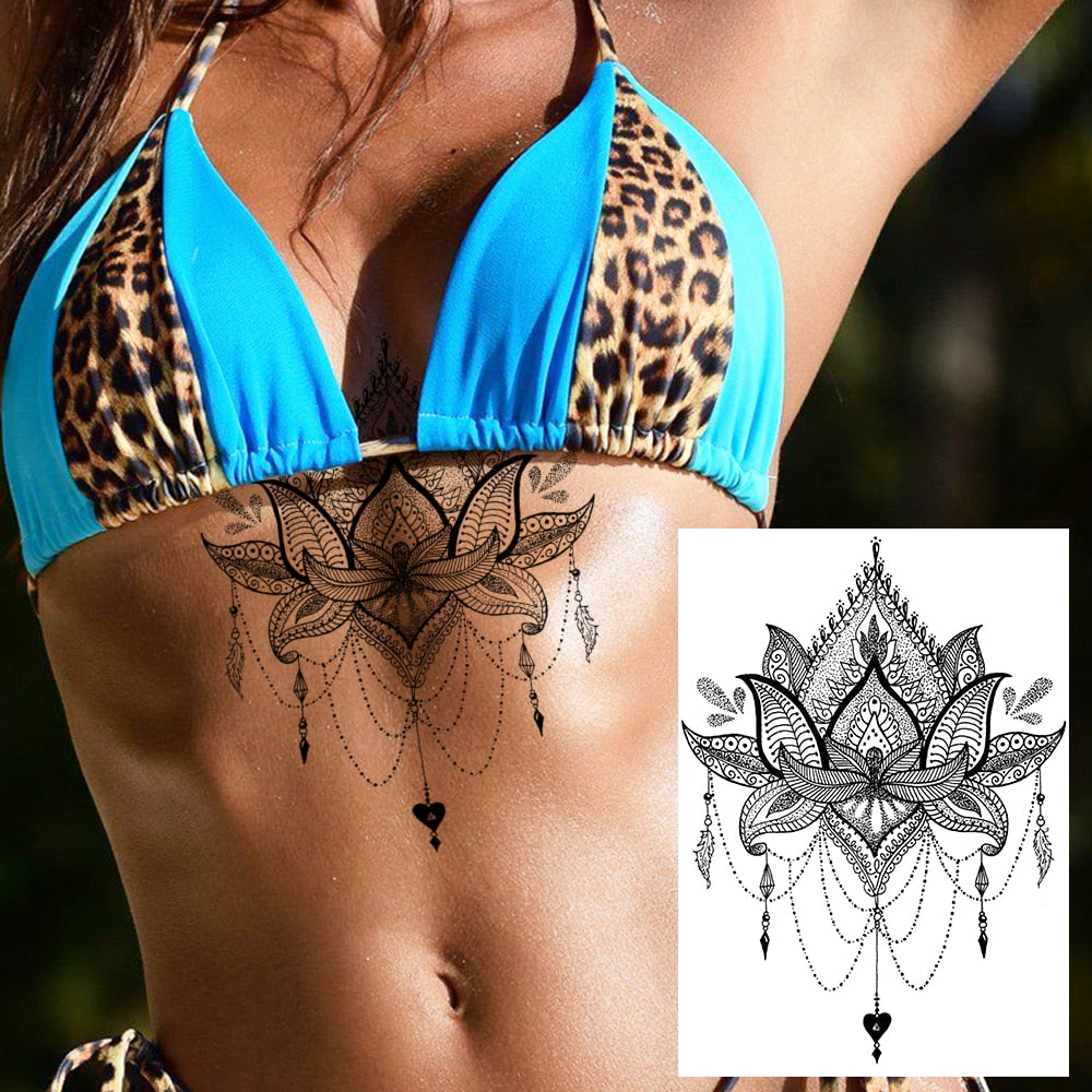 Sexy Flower Temporary Tattoo