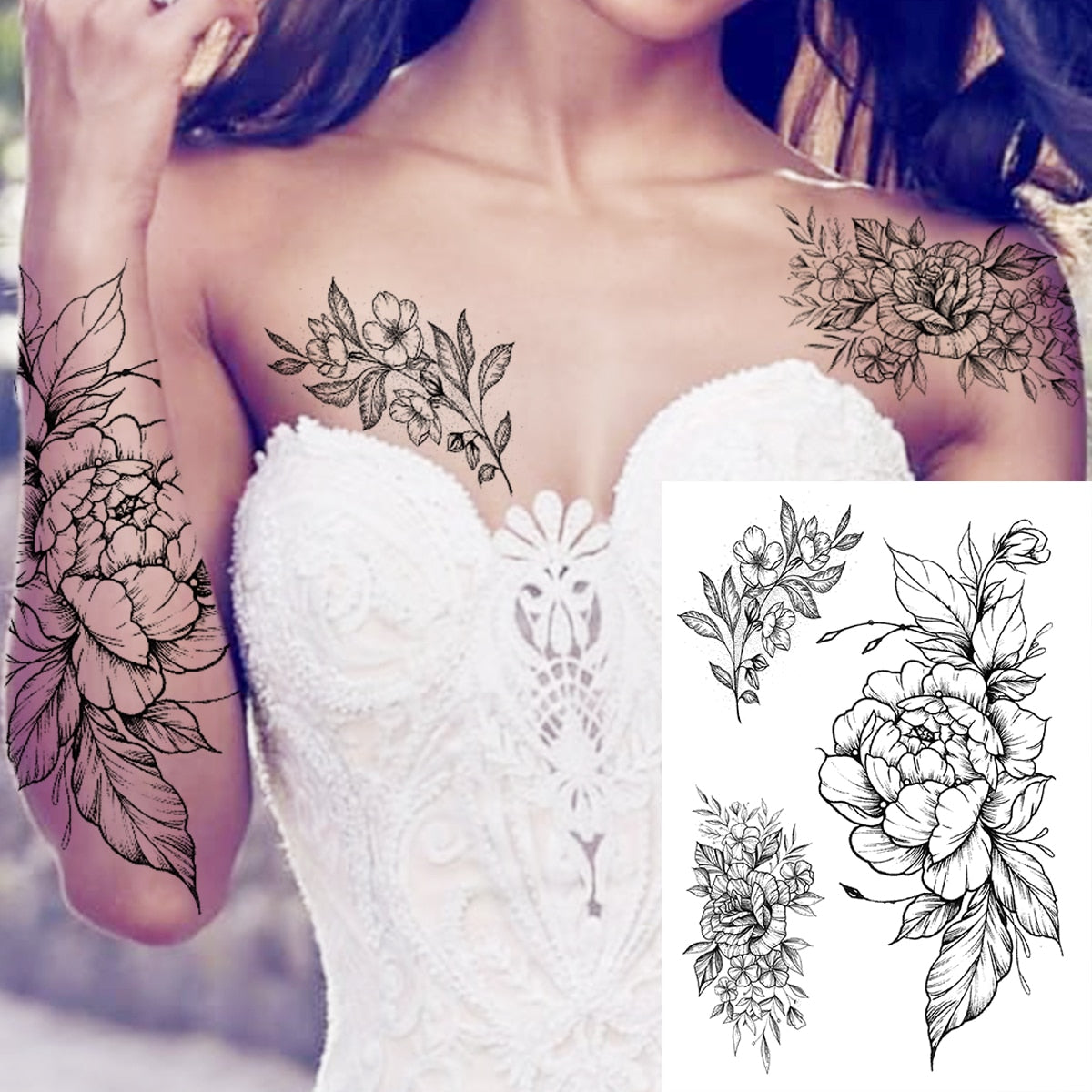 Sexy Flower Temporary Tattoo