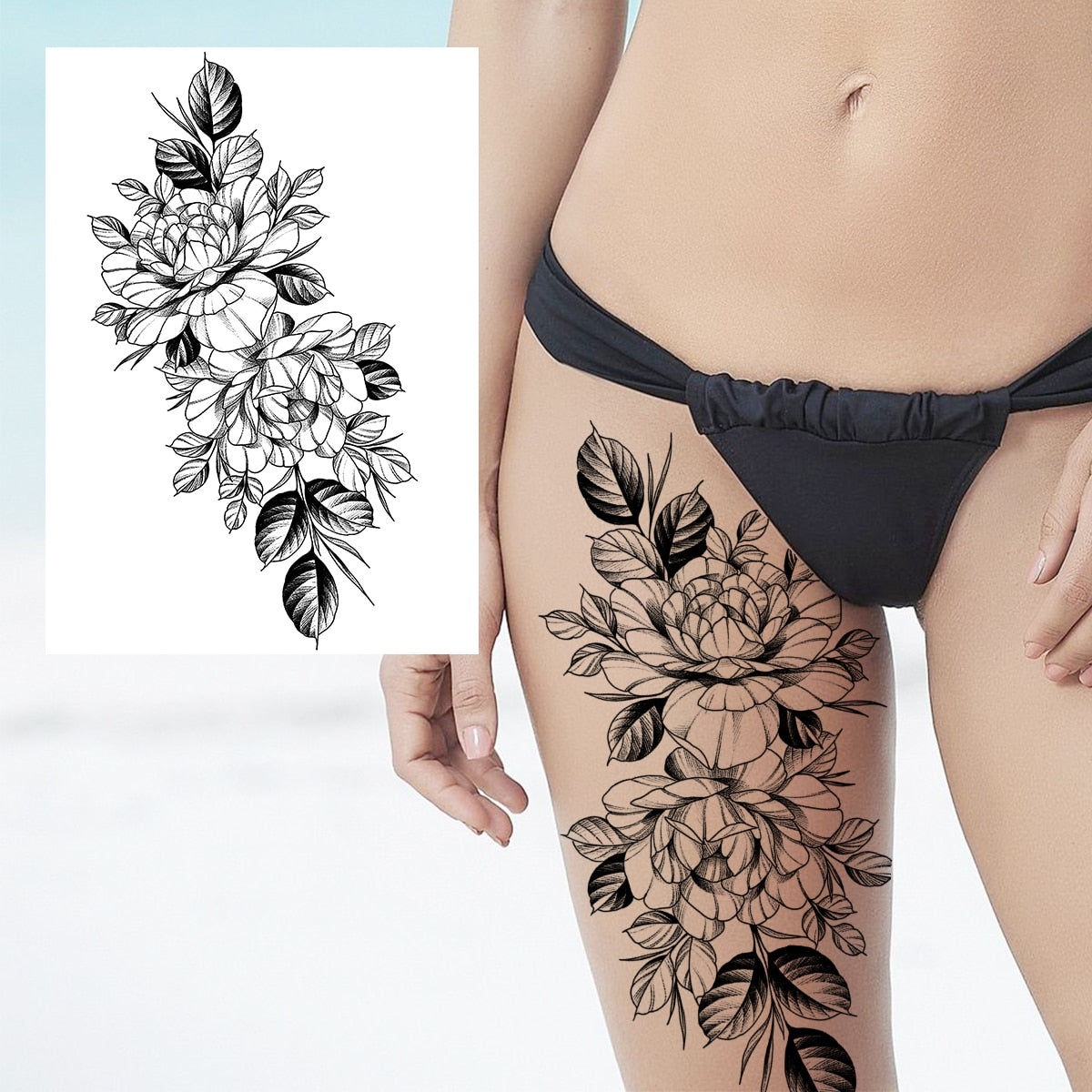 Sexy Flower Temporary Tattoo