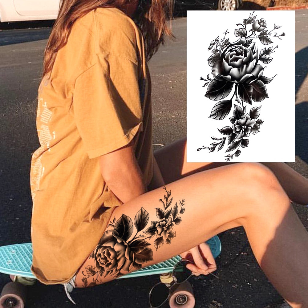 Sexy Flower Temporary Tattoo