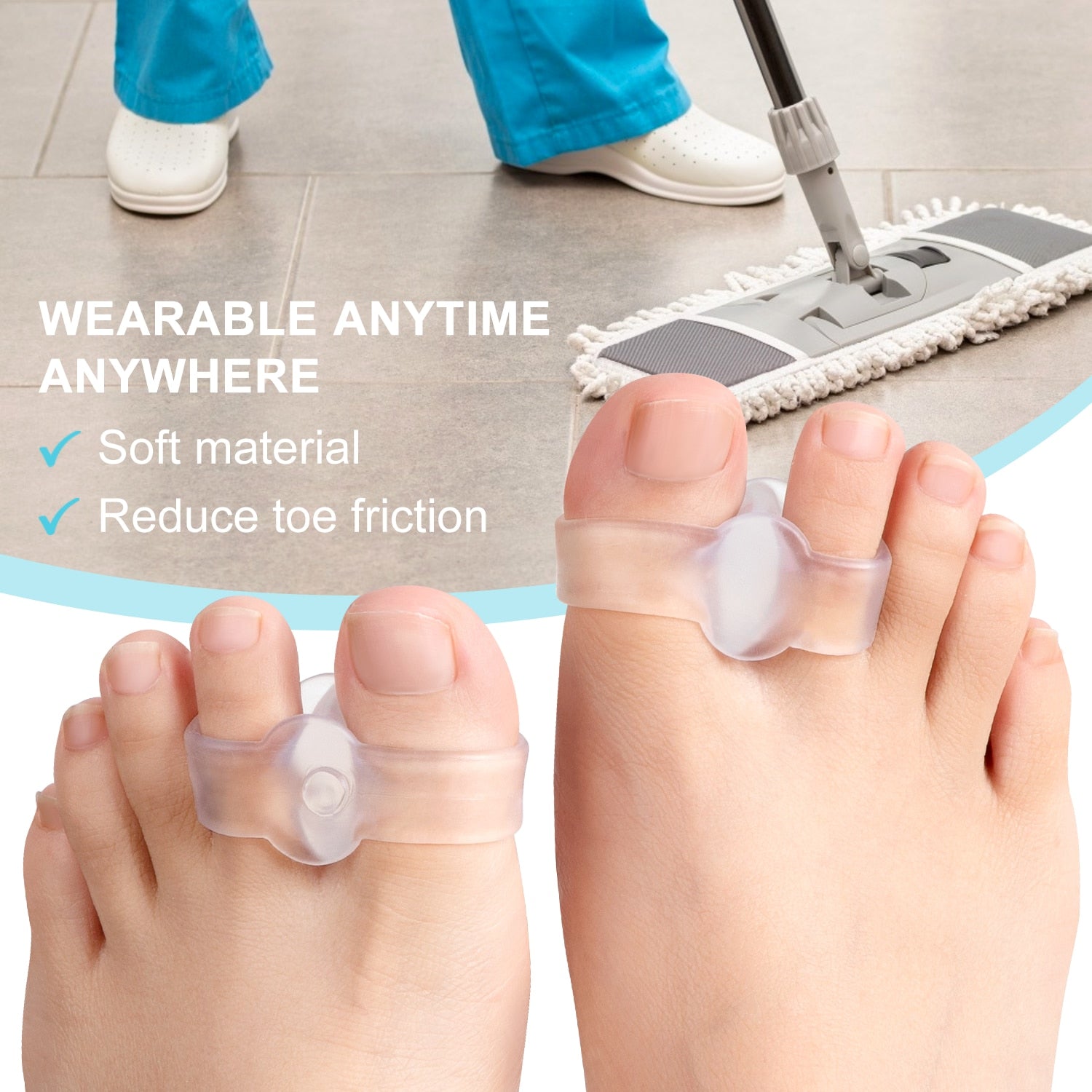 FLEXOSPLIT® 3 Type Soft Elastic Toe Separator Silicone Orthopedic, Spacers Bunion Relief Foot Care