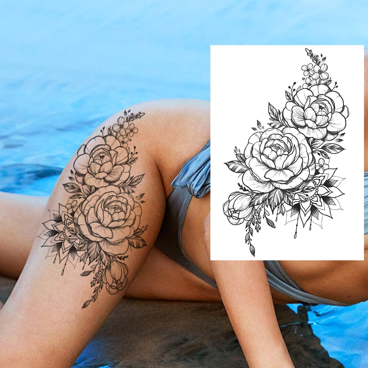 Sexy Flower Temporary Tattoo