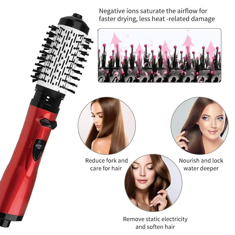 TravelPro 3-in-1 Rotating Hair Dryer Brush - Blow Dryer, Curler, and Straightener